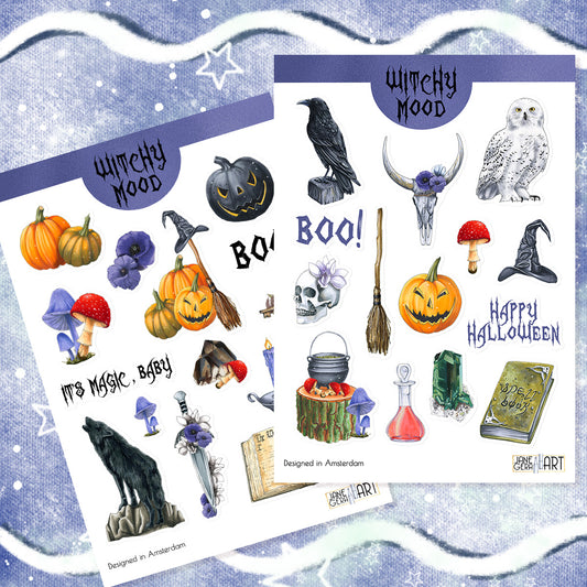 Witchy-stickers Halloween-plannerstickers