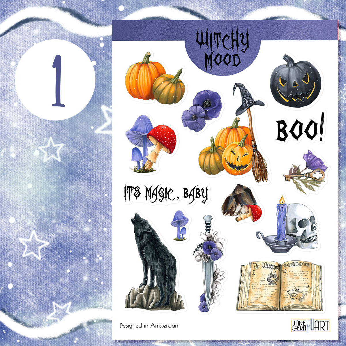 Witchy-stickers Halloween-plannerstickers