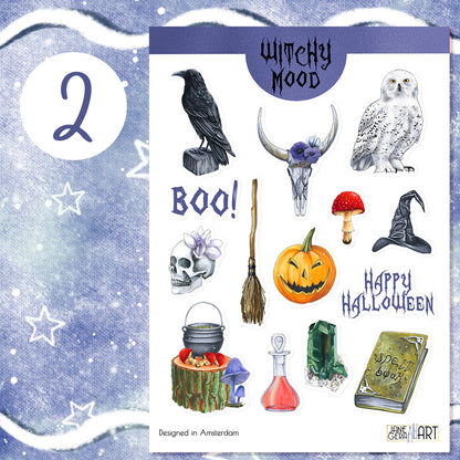 Witchy-stickers Halloween-plannerstickers