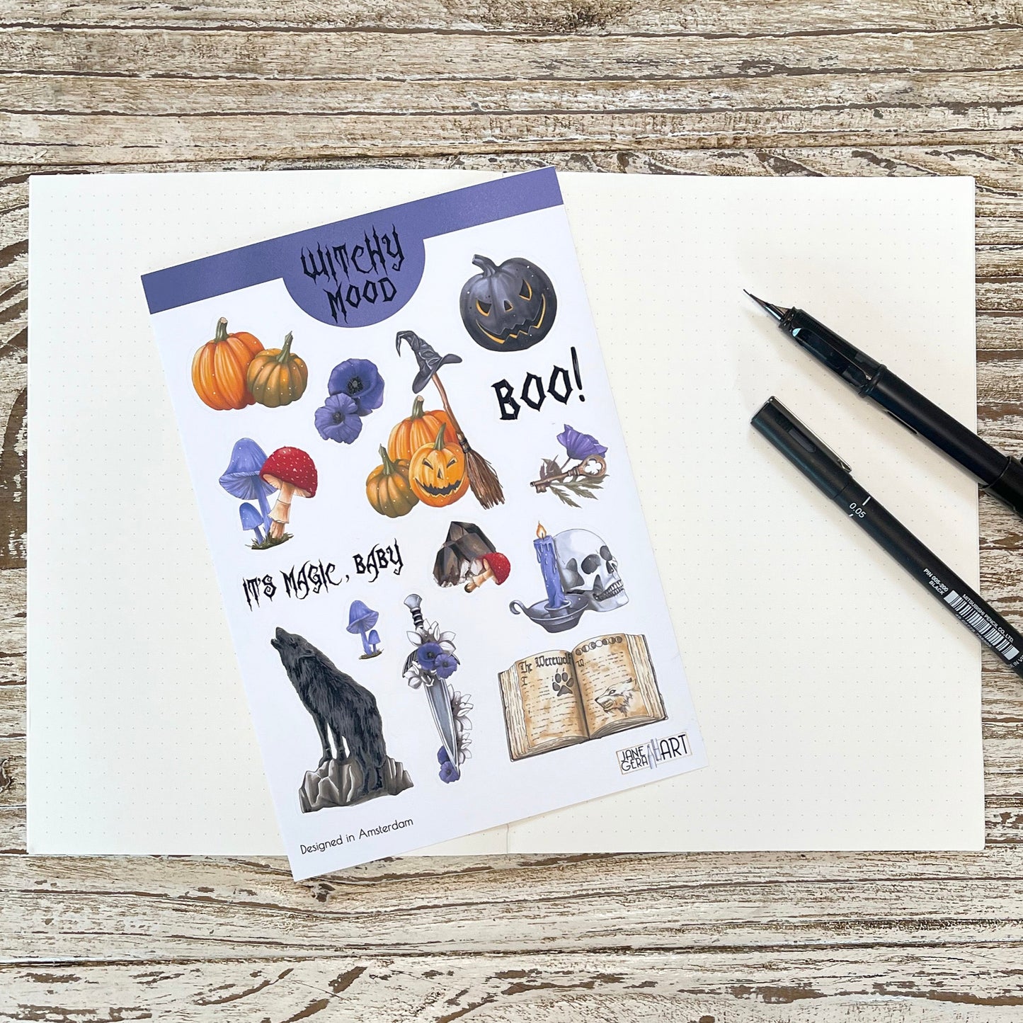 Witchy-stickers Halloween-plannerstickers