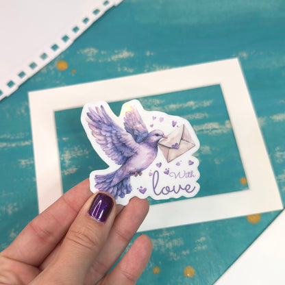 With Love Vinyl Sticker Romantic Valentine's Day Design