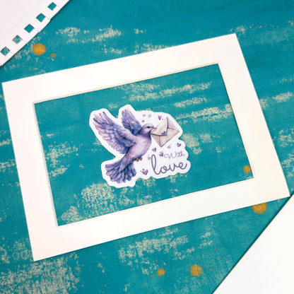 With Love Vinyl Sticker Romantic Valentine's Day Design