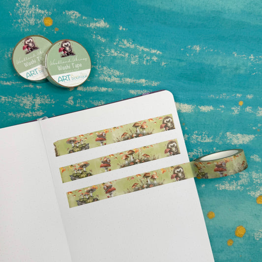 Woodland Whimsy Washi Tape 15 mm – Forest Autumn Decorative Tape