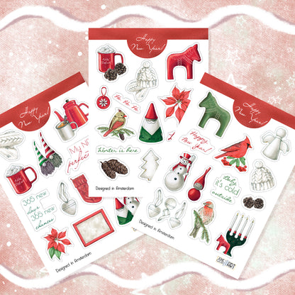 Christmas planner stickers Winter sticker set