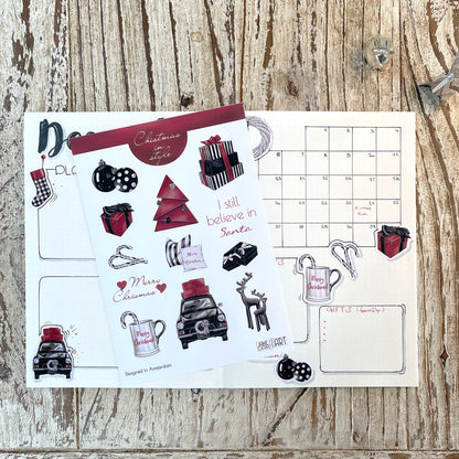 Stylish Christmas bujo sticker set