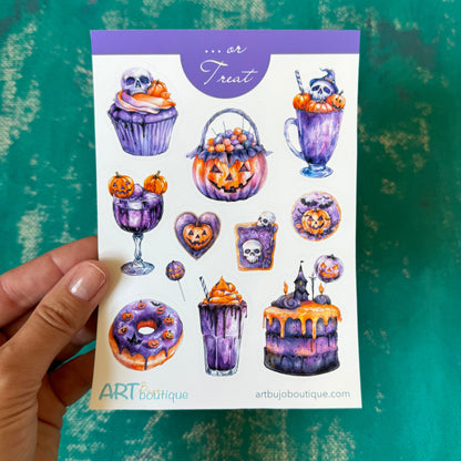 halloween stickers, purple halloween, halloween gift, planner stickers