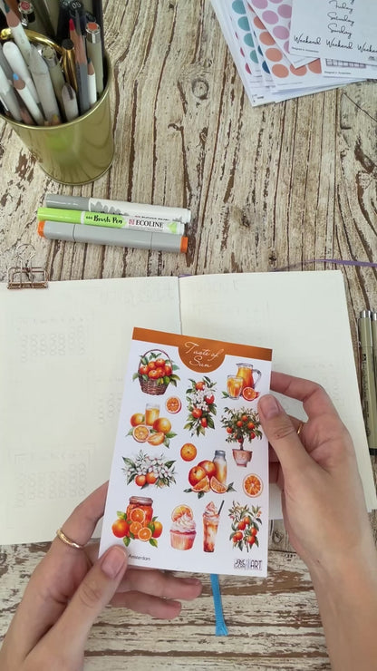 Oranges planner stickers Summer bujo sticker sheet