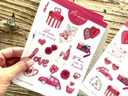 Valentines Day bujo sticker set