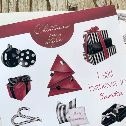 Stylish Christmas bujo sticker set