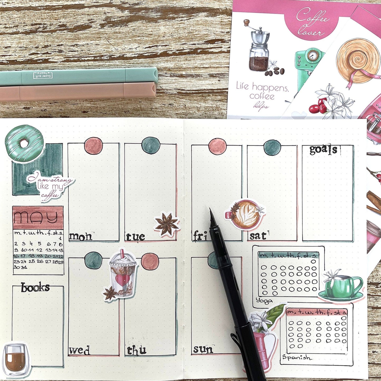 Coffee lover bujo sticker set