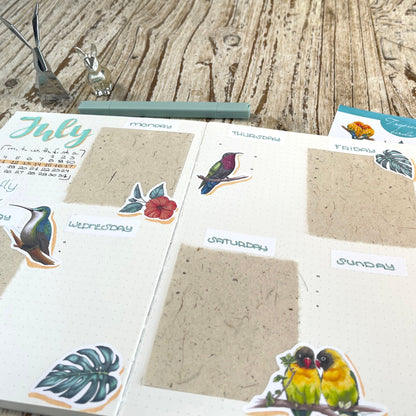 Bujo-stickerset voor tropische vogels