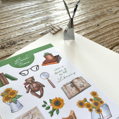 Books bujo sticker sheet Booklover gift