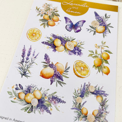 Plannerstickers van lavendel en citroenen