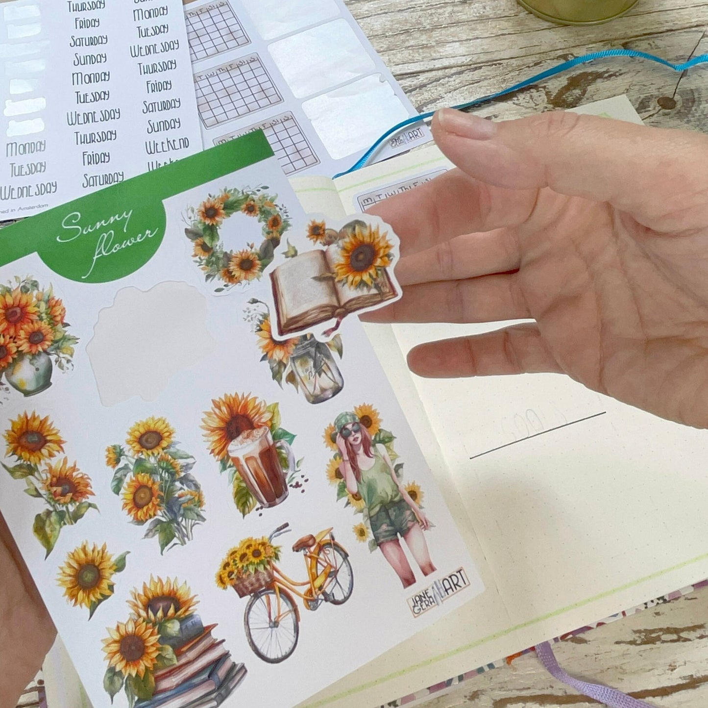 Zonnebloemen bujo stickervel