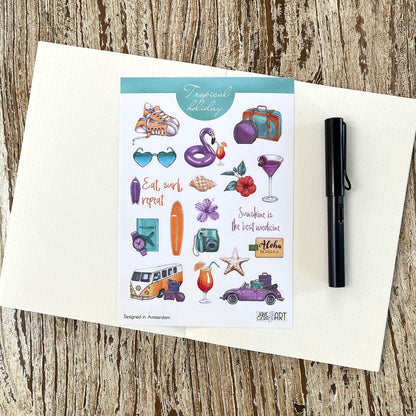 Tropical island planner stickers