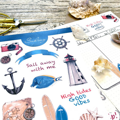 Nautical bujo stickers