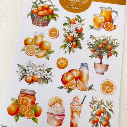 Sinaasappelen planner stickers Zomer bujo stickervel