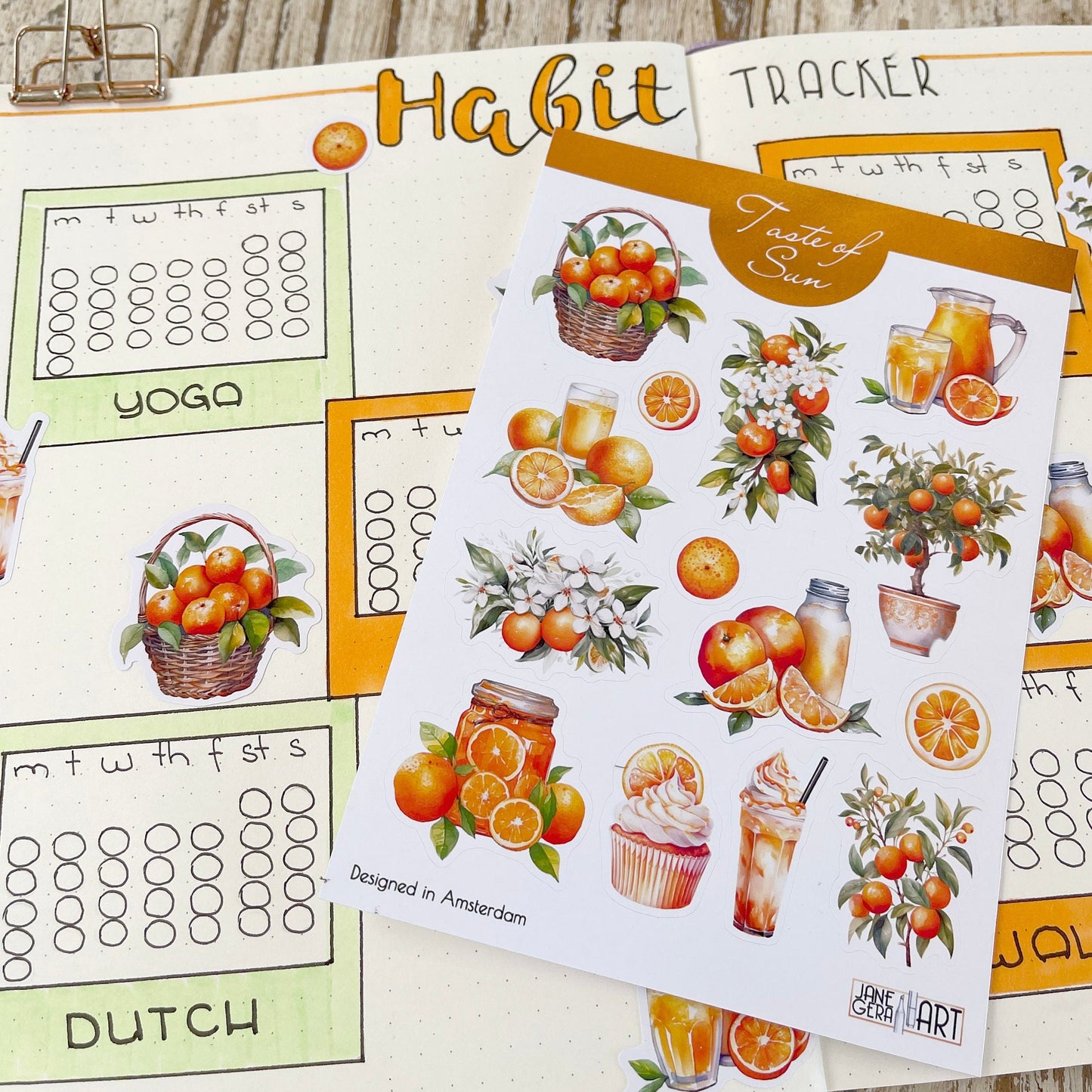 Oranges planner stickers Summer bujo sticker sheet