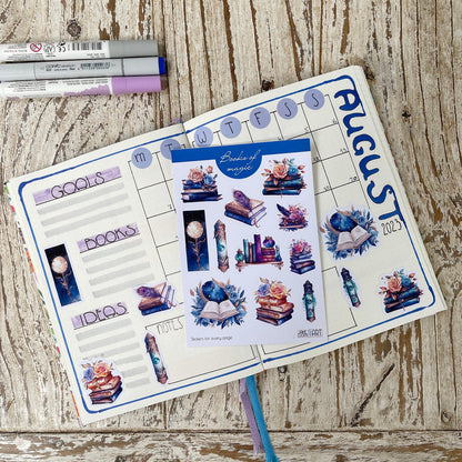 Magic books planner stickers