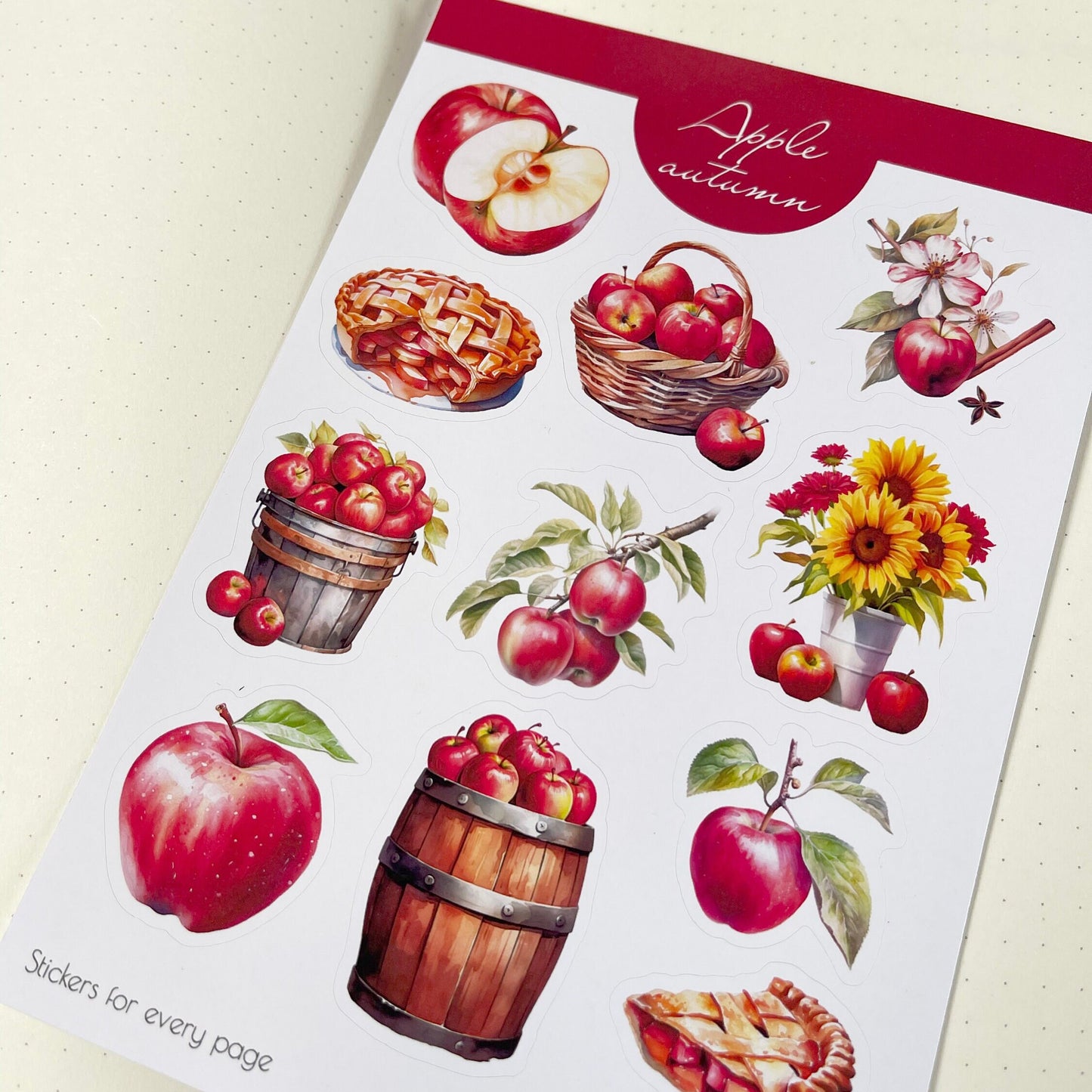 Red apples bujo stickers