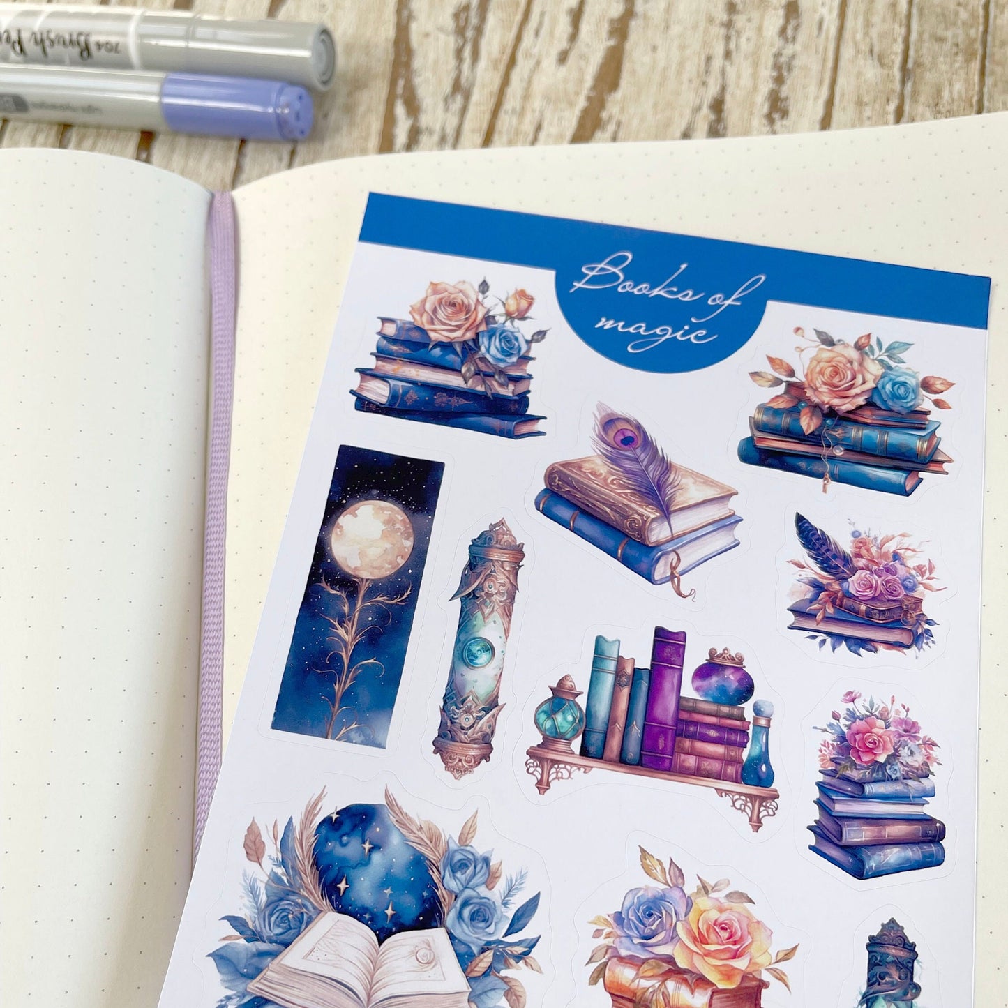 Magic books planner stickers