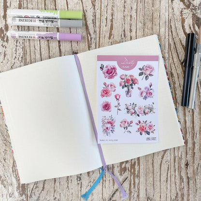 Dusty rose bujo stickervel