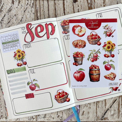 Red apples bujo stickers