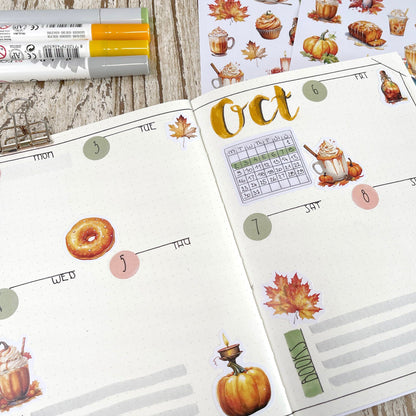 Pumpkin Latte bujo sticker set